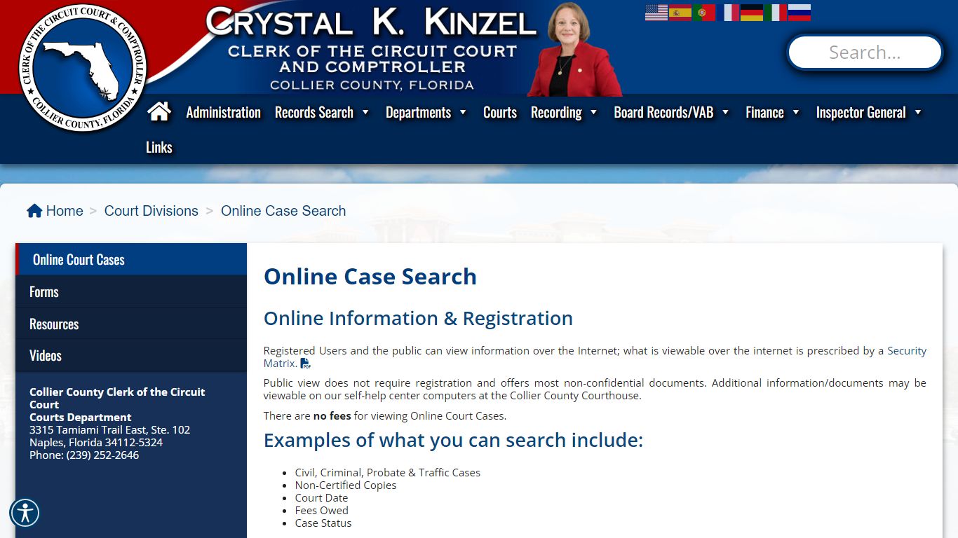Online Case Search – Collier Clerk of the Circuit Court & Comptroller